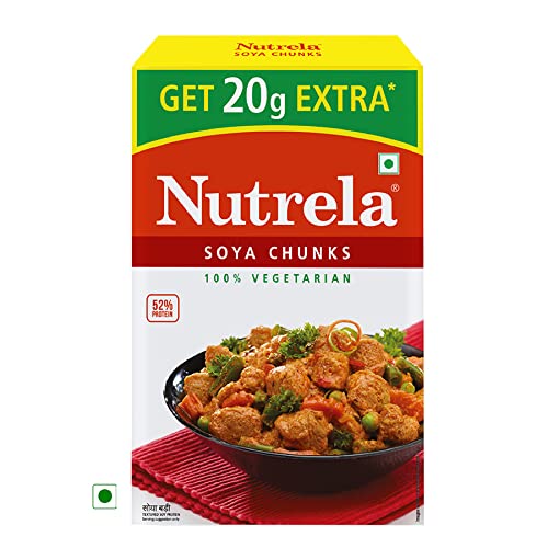 Nutrela SOYA Chunks, High Protein Soyabeans, Tender & Juicy SOYA Nuggets - 220g