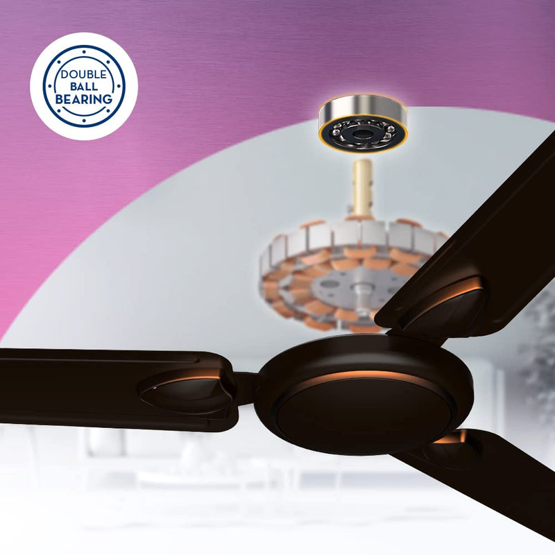 Crompton SUREBREEZE HILLBRIZ DECO 1200 mm (48 inch) Ceiling Fan (Smoked Brown) Star rated energy efficient fans