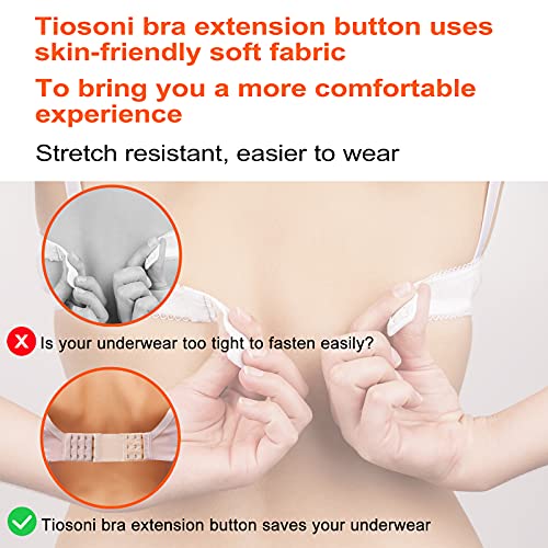 D Club Tiousoni 6 Pieces Women's Bra Extenders 2 Hook / 3 Hook Comfortable Stretchy Bra Extension Strap (Black, White, Nude)