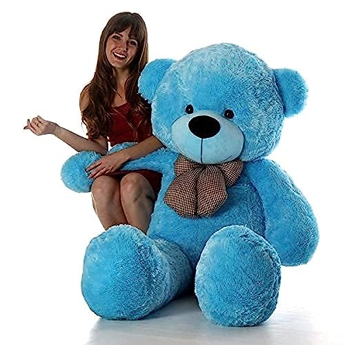 Niku Skin Friendly Ultra Soft Toy 3 Feet Teddy Bear for Kids, Lovable Huggable Cute Soft Giant Teddy Bear for Girlfriends/Wife/Kids/Husband - (Blue, 85 cm)