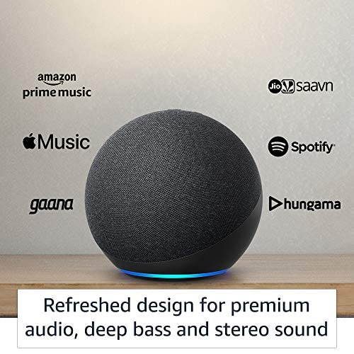 Echo (4th Gen, 2020 release) | Premium sound powered by Dolby and Alexa (Black)