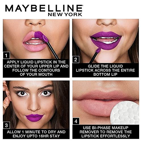 Maybelline New York Liquid Matte Lipstick, Long Lasting, 16hr Wear, Superstay Matte Ink, 70 Amazonian, 5ml
