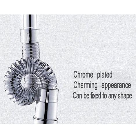 ANNA CREATIONS PVC Water Outlet Waste Pipe for Wash Basin/Sink (Chrome)