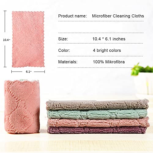 Microfiber Cleaning Cloth - Kitchen Towels - Double-Sided Microfiber Towel Lint Free Highly Absorbent Multi-Purpose Dust and Dirty Cleaning Supplies for Kitchen Car Cleaning - Dish Towels (Pack of 8)