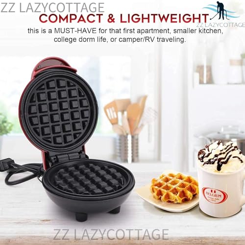 Waffle Maker, Waffle Maker Machine, Waffles Maker, Mini Waffle Maker, Waffle Machine, Waffle Iron, Waffles Maker Machine, Mini Waffle Maker for Home, Waffle Maker Electric, Waffle Maker, Red