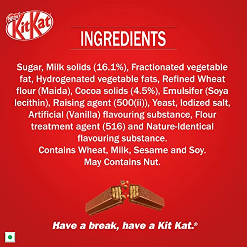 NESTLÉ KITKAT, 2 Finger Wafer Bar –18.5g, Pack of 30 Units, 555g