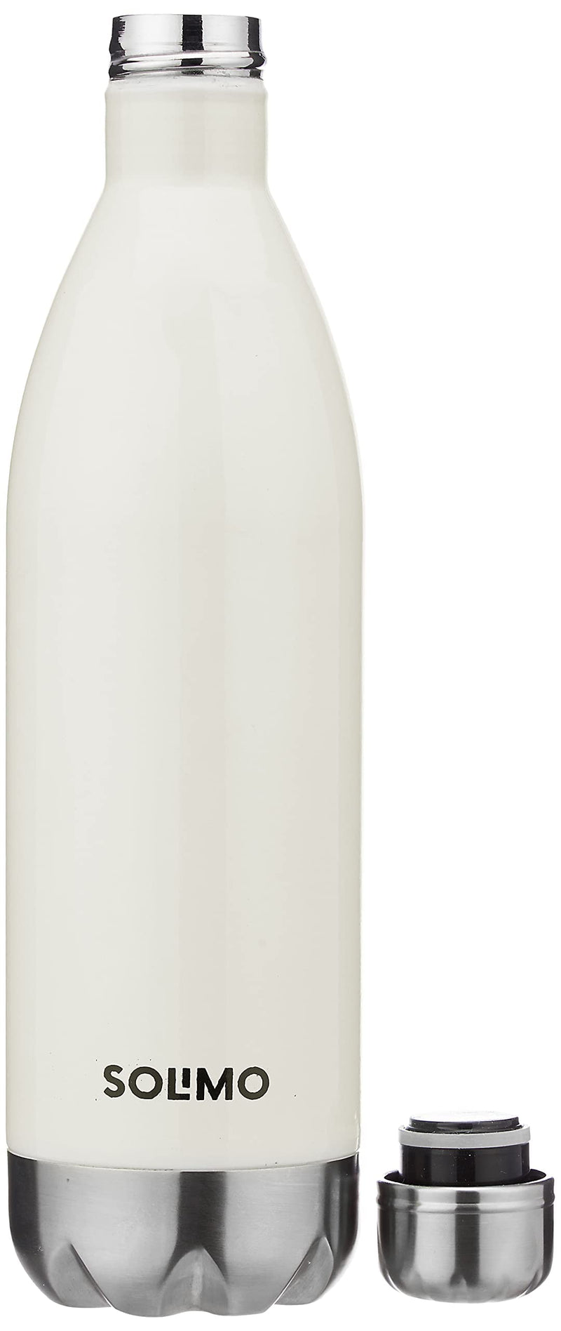 Amazon Brand - Solimo Stainless Steel Insulated 24 Hours Hot or Cold Bottle Flask, 1000 ml, White