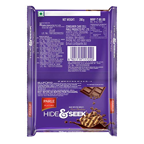 Parle Hide and Seek Chocolate Chip Cookies, 200g