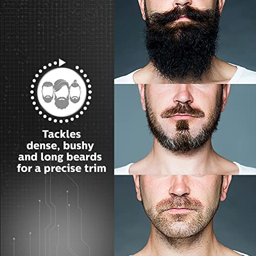 PHILIPS BT3241/15 Smart Beard Trimmer - Power adapt technology for precise trimming for Men- 20 settings; 90 min run time with Quick Charge, Grey and Black