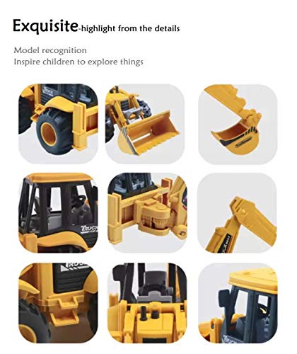 Brand Conquer Plastic Construction Realistic Engineer Vehicle Pushdozer Excavator Bulldozer Construction Toys Truck Machine for Kids Yellow