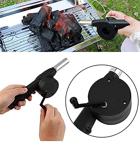 WOX MOX Outdoor Cooking Hand Crank Powered Barbecue BBQ Fan Air Blower,Manual Handy Mini Barbecue Air Blower Fan For BBQ Grill Foods