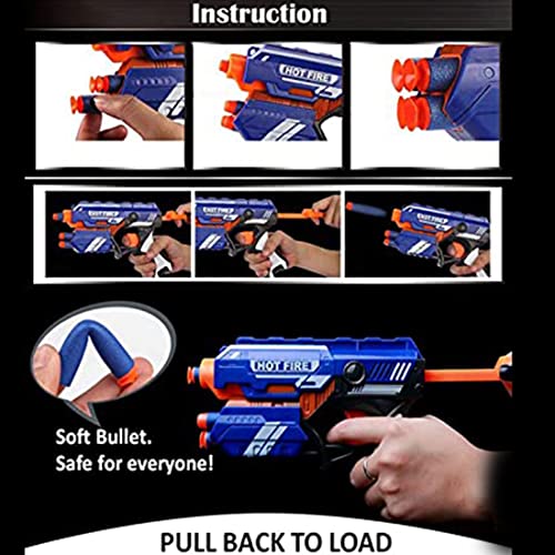 Toy Imagine™ Blaze Storm Hot Fire Dart Gun Toy for Target Shooting | Fun Battle Action Indoor & Outdoor Game | Birthday Gift for Boys & Girls | Long Range, 10 Suction Dart Bullets, 8+ Years.