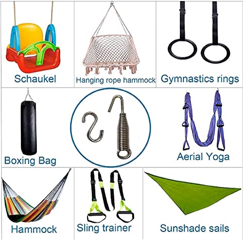 kaushalendra Metal Heavy Duty Hanging Swing Accessories Spring with S Hook for Hammock Chair, Boxing Bag, Porch Swings Extension (Silver)