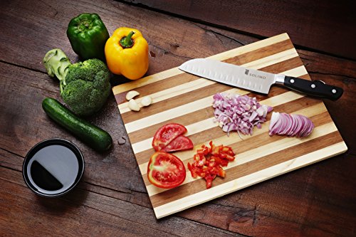 Amazon Brand - Solimo Premium High-Carbon Stainless Steel Santoku Knife, Black