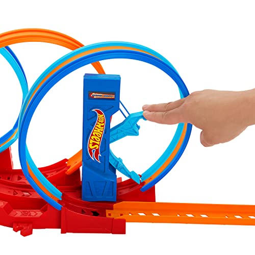 Hot Wheels® Track Set, Ultra Hots™ Loop Madness™ with 3 Loops and 1 Hot Wheels® Car in 1:64 Scale, Connects to Other Sets, Collapses for Easy Toy Storage