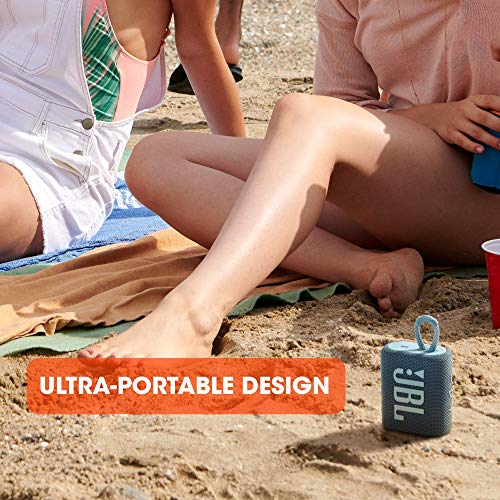 JBL Go 3, Wireless Ultra Portable Bluetooth Speaker, Pro Sound, Vibrant Colors with Rugged Fabric Design, Waterproof, Type C (Without Mic, Blue)