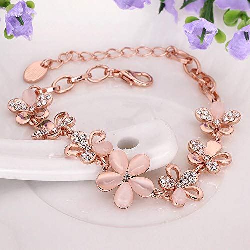 Shining Diva Fashion Latest Collection Gold Plated Combo of 2 Bracelet for Women and Girls (Rose Gold) (cmb285_8306b_9556b)