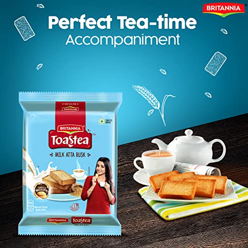 Britannia Toastea Milk Rusk Toast, 182g / 200g (Weight May Vary)