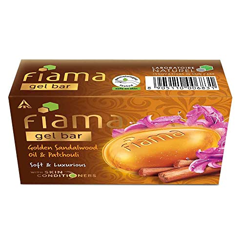 Fiama Gel bathing bar Golden Sandalwood oil and Patchouli with skin conditioners for soft and luxurious skin, 125g