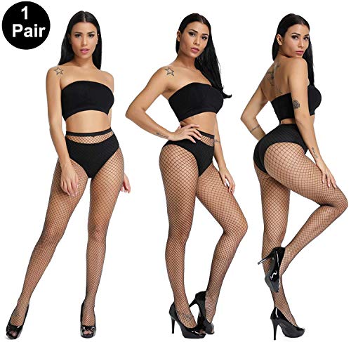 PLUMBURY Women's/Girls's High Waist Pantyhose Tights Fishnet Stockings