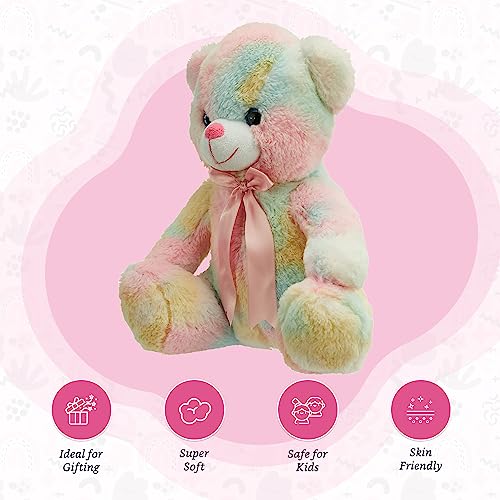 Amazon Brand - Jam & Honey Teddy Bear, Cute, Plush/Soft Toy for Boys, Girls and Kids, Super-Soft, Safe, Great Birthday Gift (Multicoloured, 28 cm)