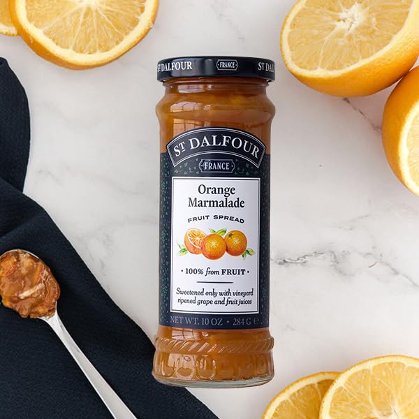 St Dalfour Orange Marmalade Fruit Spread 284 g | No Added Sugar | 100% from Fruit | No Added Preservatives, Colours, Flavors or Sweeteners | No Corn Syrup | Traditional French Recipe