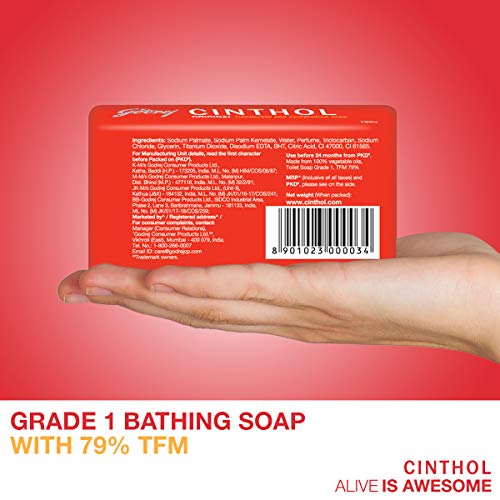 Cinthol Original Soap, 100g (Pack of 4) | Germ Protection | Soaps For Bath | Grade 1 Soap | For All Skin Types