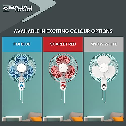 Bajaj Frore Neo 400 MM Wall Mount Fan|Wall Fan for Kitchen & Home| Smooth Oscillation|100% CopperMotor| HighAir Delivery|3-Speed Control| Rust Free| 2-Yr Warranty Blue