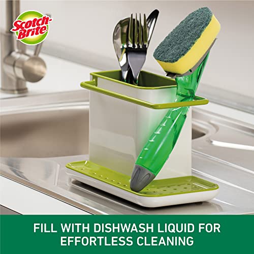 Scotch-Brite Soap Dispensing Dishwand with Scrubber and Handle | Tough on Stains, Easy on Hands