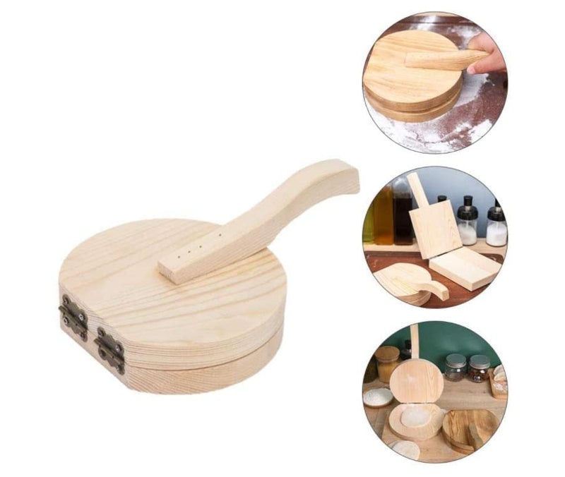 VARiSTY MINI Puri Wodden Momos Puri makers Machine Rolling Board Puri Maker Large Tortilla Press with Rolling Pin Dough Presser Tool Puri Making -Multi Color