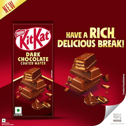 Nestlé KITKAT Dark Chocolate Coated Wafer, 150g - Pack of 6, 900 g