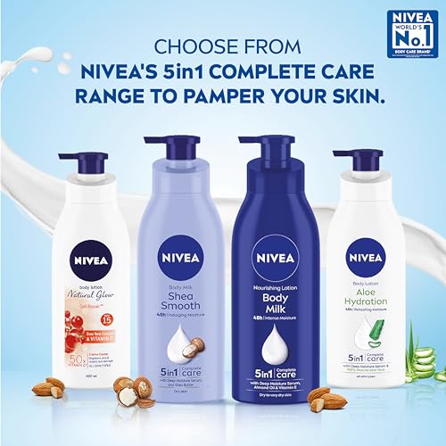 NIVEA Cocoa Nourish 400ml Body Lotion with Deep Moisture Serum| 48 H Moisturization | With Cocoa Butter & Coconut Oil | Non Greasy & Healthy Looking Skin |For Very Dry Skin
