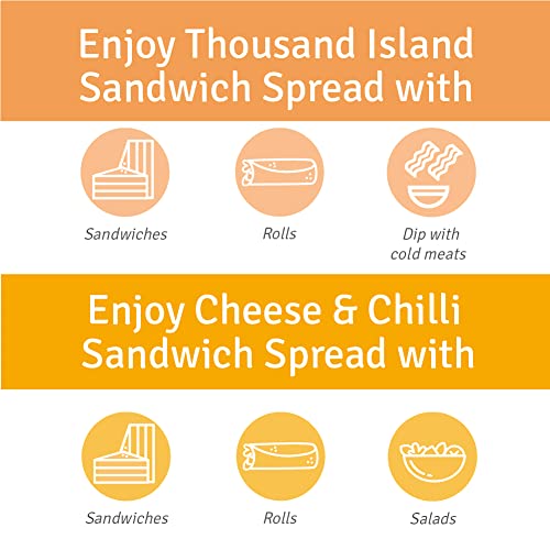 Veeba Sandwich Spreads Combo - Cheese n Chilli, 250g and Thousand Island Sandwich Spread, 250g - Pack of 2