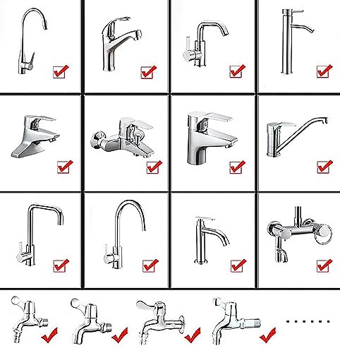 GLUN® 360 Rotation Crome Finish Kitchen Sink Faucet Extender Spouts Shower Tap 3 Level Adjusting Water Faucet for Saving Water