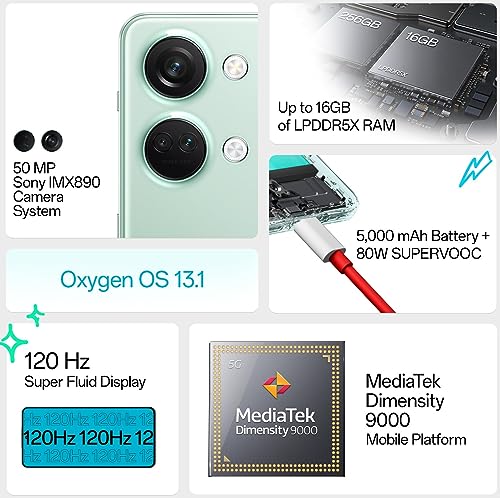 OnePlus Nord 3 5G (Misty Green, 16GB RAM, 256GB Storage)