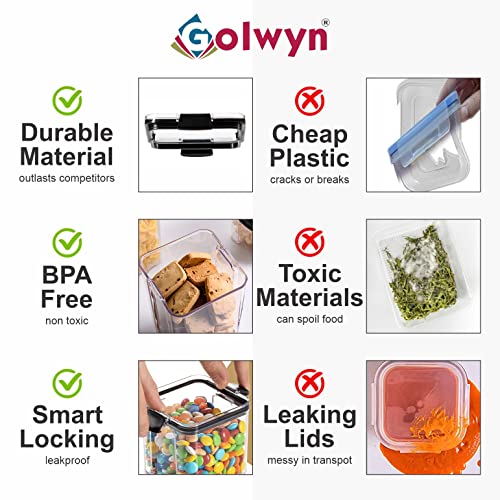 GOLWYN Air Tight Containers For Kitchen Storage Set, Bpa Container For Kitchen Storage Set, Kitchen Organizer And Kitchen Storage (1100 Ml Set Of 8)(Plastic)