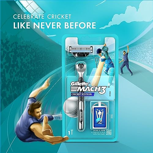 Gillette Mach 3 Cricket Edition Manual Razor with Key Chain