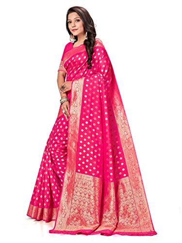 Mehrang Pure Zari Work Woven Sarees Women's Banarasi Silk Saree With Blouse Piece, designer saree for Women Fashion