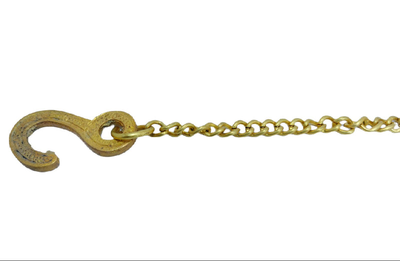 Brass Arcade - 100% Brass Hanging Chain for Bells with Hook | 1 Meters Length | Yellow | Pack of 1