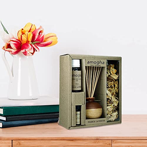 IRIS Stoneware Reed Diffuser Fragrance Gift Set -French Lavender (Infg0314Fl)