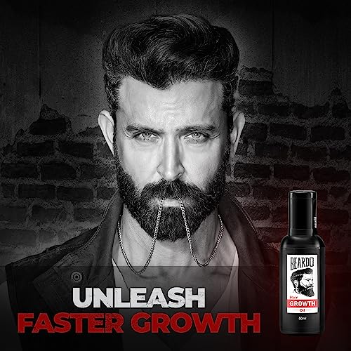 Beardo Beard & Hair Growth Oil, 50ml | Natural hair oil for Thicker & Longer Beard | Beard Oil for uneven, patchy & Fast Beard Growth