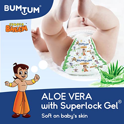 Bumtum Chota Bheem Large Baby Diaper Pants, 62 Count, Leakage Protection Infused With Aloe Vera, Cottony Soft High Absorb Technology (Pack of 1)