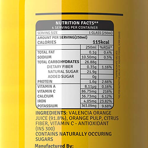 Raw Pressery Valencia Orange Juice, 1000 ml