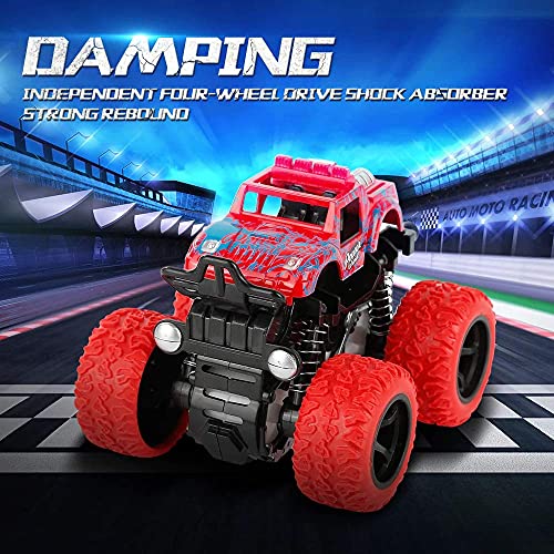 VGRASSP Mini Monster Trucks Friction Powered Cars for Kids, Toddler Toys Inertia Car Toys (Stunt Car Single)