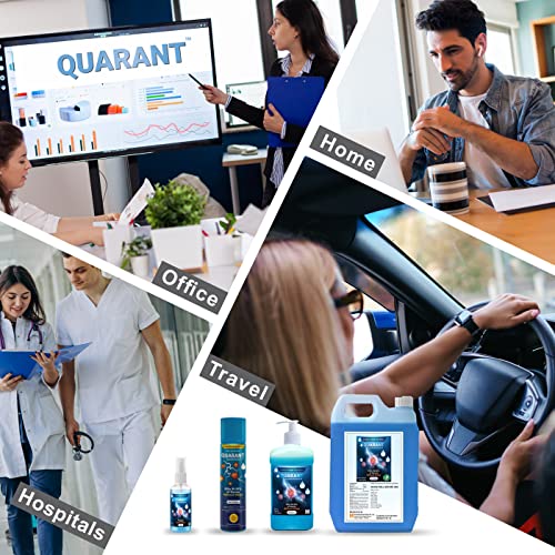 QUARANT 80% Alcohol Based Instant Hand Sanitizer Refill Pack, Kills 99.9% Germs, WHO Recommended Formula & FDA Approved, 5 Litres
