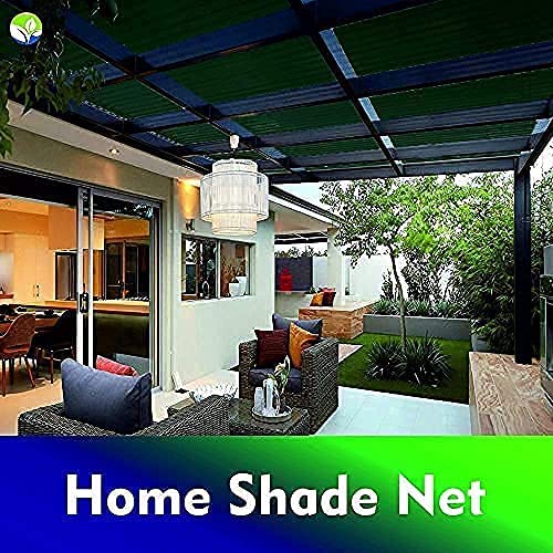 Green Canopy Shade Net (mesh) Heavy Duty Net Cover 90% Sun-Block UV Treated for Multipurpose Like Garden Patio, Plants and Homes with Eyelets (150 GSM) (1.5mtr x 5mtr (5ft x 16ft))