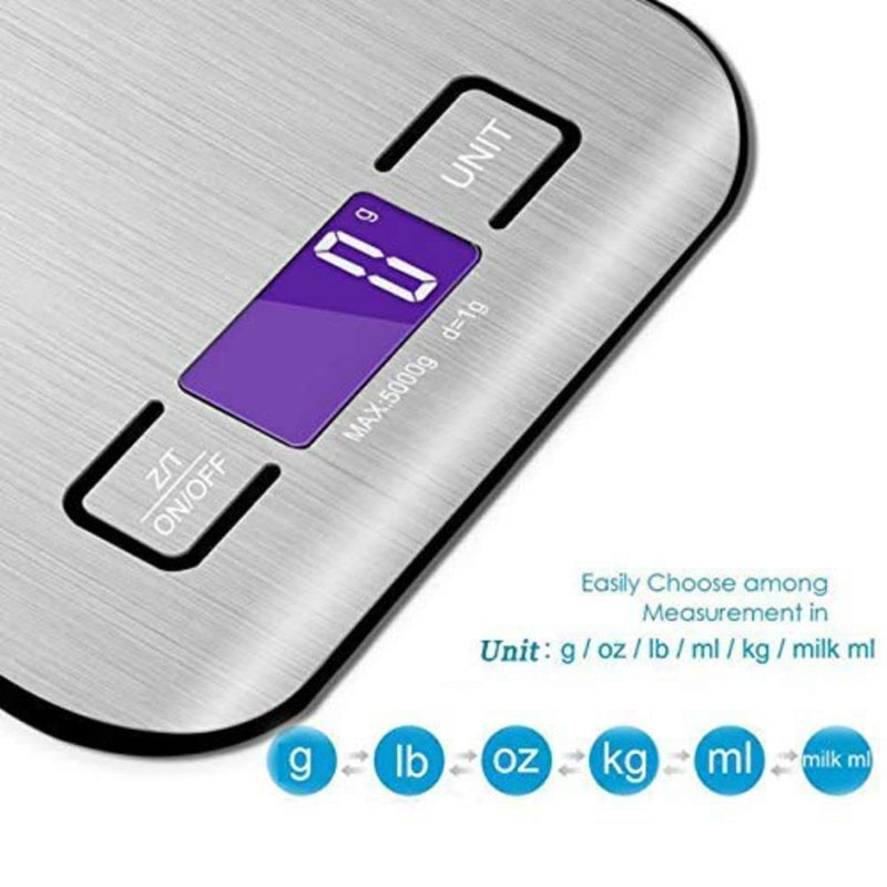 IONIX Stainless Steel Digital Electronic Kitchen Scale | Weighing scale, Digital Weight Machine, Weight Machine for Home Kitchen & Shop, Multipurpose Portable, Electronic Weight Machine, 10 Kg - With Back Light Pack of 01