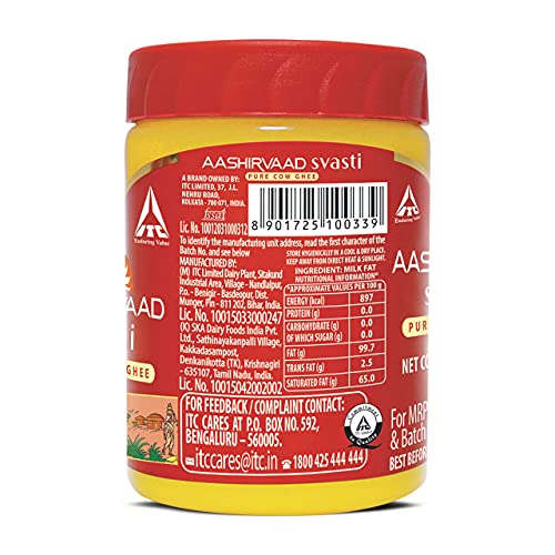 Aashirvaad Svasti Pure Cow Ghee - Desi Ghee with Rich Aroma - 200ml