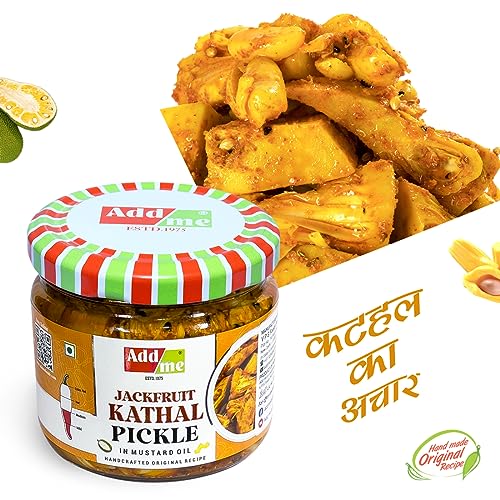 Add me Homemade Fresh Jackfruit Pickle in Mustard Oil 300g | Kathal ka achar Tasty Ready to eat Pickles Glass Jar