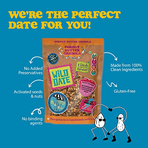 Wild Date Granolas Assorted Box | No Binding Agents and High in Plant-Protein | Breakfast Cereals | Pack of 3 x 80 g Granolas | 3 Delicious Variants - Butter Walnut, Peanut Butter, and Hazelnut Choco